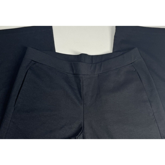 American Giant Ponte Straight Pants Womens Medium Black Pull On Stretch Relaxed - Picture 3 of 11